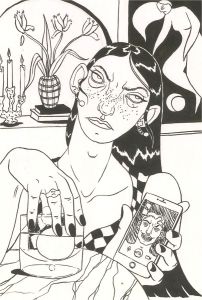 Isabelle Mulvany - 2020 Pen and Ink Drawing, A Quarantine Love Story