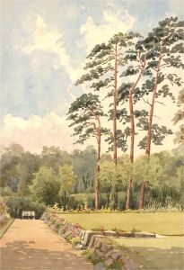 Raymond Turner Barker (1872-1945) - Watercolour, Formal Garden