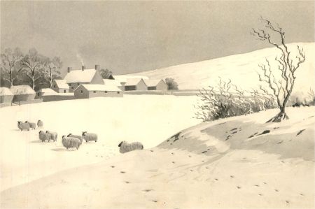 Raymond Turner Barker (1872-1945) - 1914 Watercolour, Winter Landscape