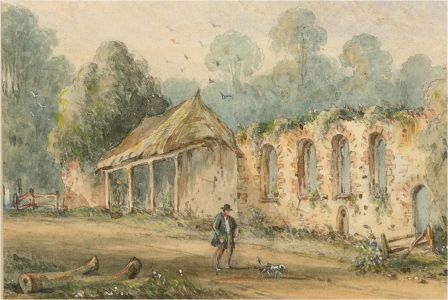 Attrib. Sir William Newton (1785-1869) - Watercolour, Man and Dog