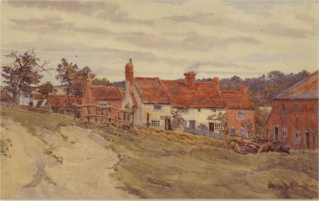Bessie Joy Spiers (1843-1901) - 1856 Watercolour, Buckinghamshire Village