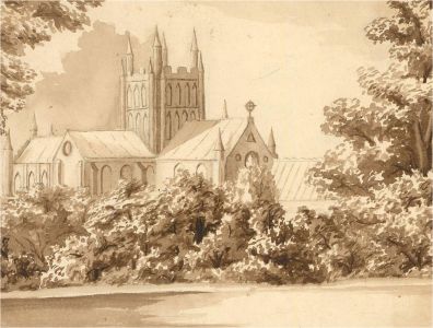 Early 20th Century Watercolour - Hereford Cathedral