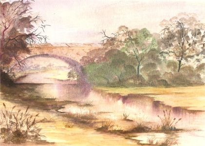 E. Fowler - Contemporary Watercolour, River Scene