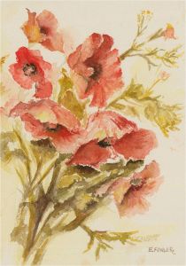 E. Fowler - Contemporary Watercolour, Poppies