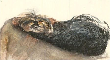 E. Fowler - Contemporary Watercolour, Tango the Terrier