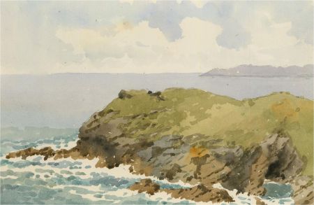 Raymond Turner Barker (1872-1945) - 1931 Watercolour, Barras Head, Tintagel