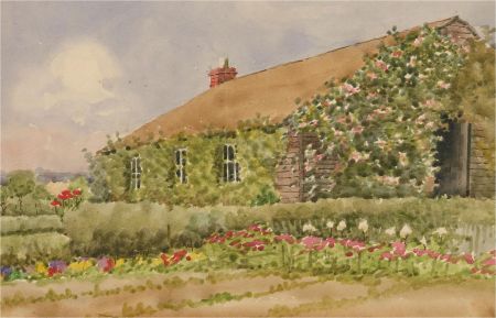 Raymond Turner Barker (1872-1945) - 1931 Watercolour, Floral Cottage