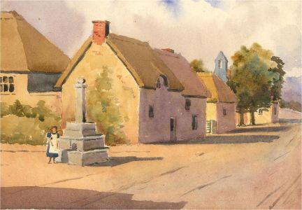 Raymond Turner Barker (1872-1945) - Watercolour, Barford St Martin