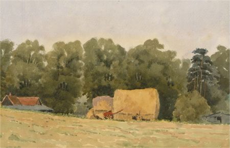 Raymond Turner Barker (1872-1945) - Early 20th Century Watercolour, Haystacks
