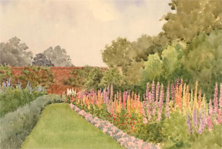 Raymond Turner Barker (1872-1945) - 1929 Watercolour, Lupin Border