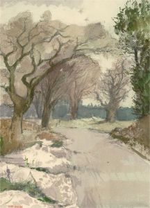 Keith Johnson (1931-2018) - 1987 Watercolour, Rackheath Lane