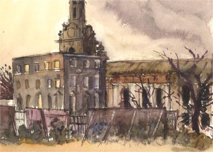 Fyffe Christie (1918-1979) - Mid 20th Century Watercolour, St Alphege's Church