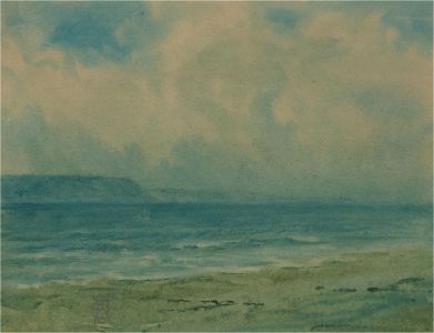 Early 20th Century Watercolour - Blue Coast