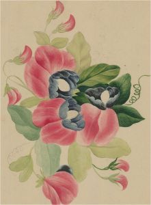 Late 19th Century Watercolour - Sweet Peas
