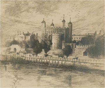 Arthur L. Cherry - Early 20th Century Etching, Tower Of London