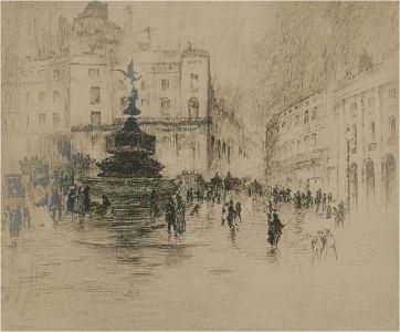 Arthur L. Cherry - Early 20th Century Etching, Piccadilly Circus