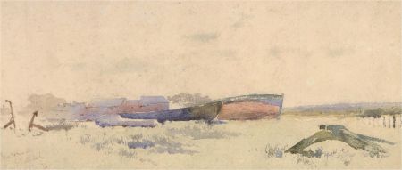 Mid 20th Century Watercolour - Fishing Boats