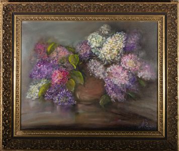 Mcartney  - 20th Century Oil, Vase with Hydrangeas