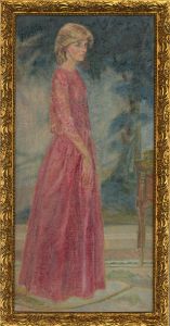 After June Mendoza - 1984 Oil, Lady Diana