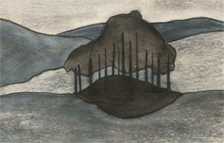Don Hemming - Contemporary Crayon, Monochrome Landscape