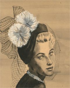 Violet Birch - Mid 20th Century Watercolour, Glamorous Lady