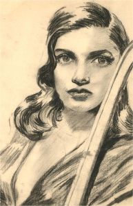 Violet Birch - Mid 20th Century Graphite Drawing, The Starlet