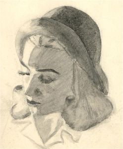 Violet Birch - Mid 20th Century Watercolour, Mysterious Lady