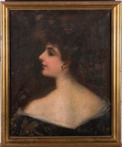 Manner of Angelo Asti (1847-1903) - Early 20thC Oil, Elegant Woman In Profile