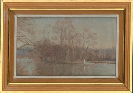 George - 1978 Oil, Oarsman on the Thames at Marlow