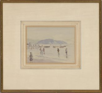 G. V - 20th Century Watercolour, Paddling