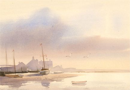 Signed Mid 20th Century Watercolour - Boats on the Shore