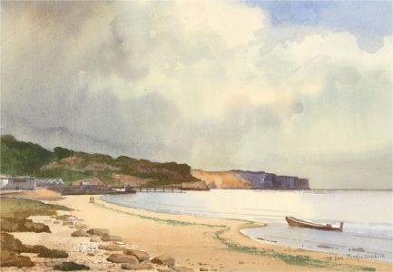 Don Micklethwaite (b.1936) - 2008 Watercolour, Omaha Beach, Normandy