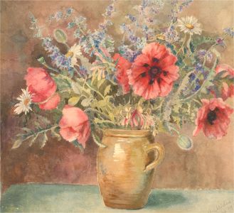 M. Miles - 1935 Watercolour, Flowers