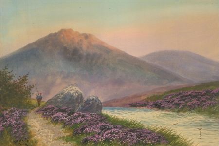W.H. McLane - Early 20th Century Watercolour, Highland Scene with Figure