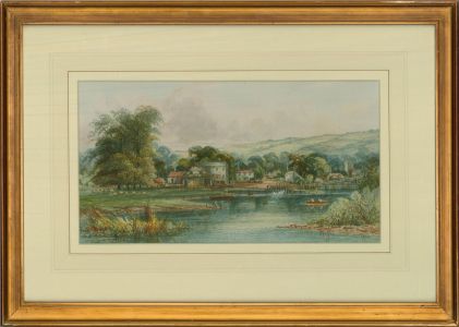 R. Allan - Early 20th Century Watercolour, Village on the River