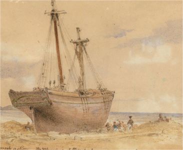 A Pair of 1868 Watercolours - Shipwreck, Portrush