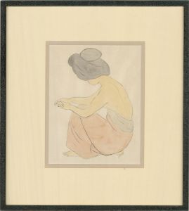 Attrib. Vitty A. Mattus (1914-2014) - Watercolour, A Geisha Girl Seated