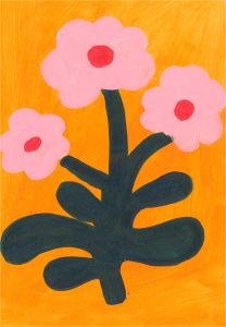 Sian Roberts - 2021 Acrylic, Pink Flowers