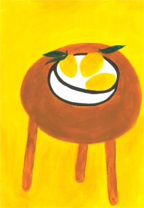 Sian Roberts - 2021 Acrylic, Lemons on a Table