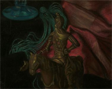J. Kebbell - 1957 Pastel, Still Life With Japanese Warrior