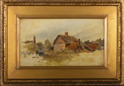 F.W. - 1910 Oil, Cottages in Maidenhead