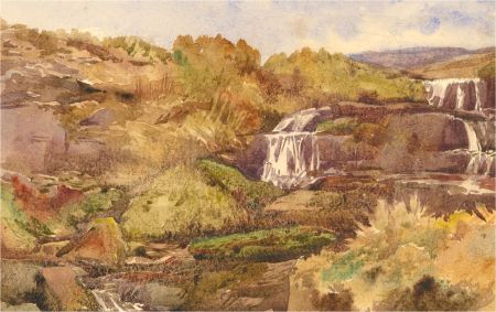 Early 20th Century Watercolour - Waterfalls