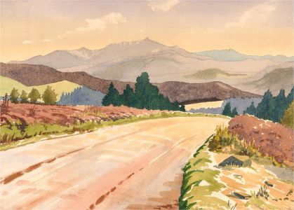 Mid 20th Century Watercolour - The Open Road