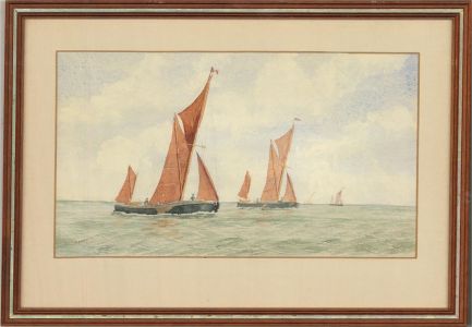 Iverard - A Pair of Early 20th Century Watercolours, Thames Sailing Barges