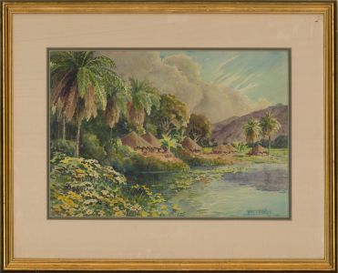 William F. P. Burton (1886-1971) - Watercolour, African Village Scene