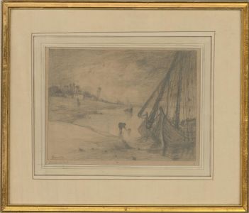 Joseph Bonello (b.1878) - Early 20th Century Graphite Drawing, Bords du Nil