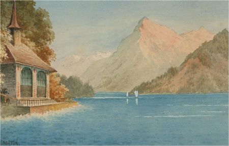 C. J. Norton  - Early 20th Century Watercolour, North Italian Lake Scene II