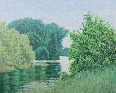Gerry B. Gibbs - 1988 Acrylic, Impressionistic River