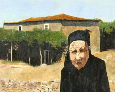 Gordon Metcalfe (b.1935) - 1985 Oil, A Portuguese Elderly Woman