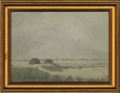 Geoffrey T. Garland - 1979 Oil, Fisherman's Huts